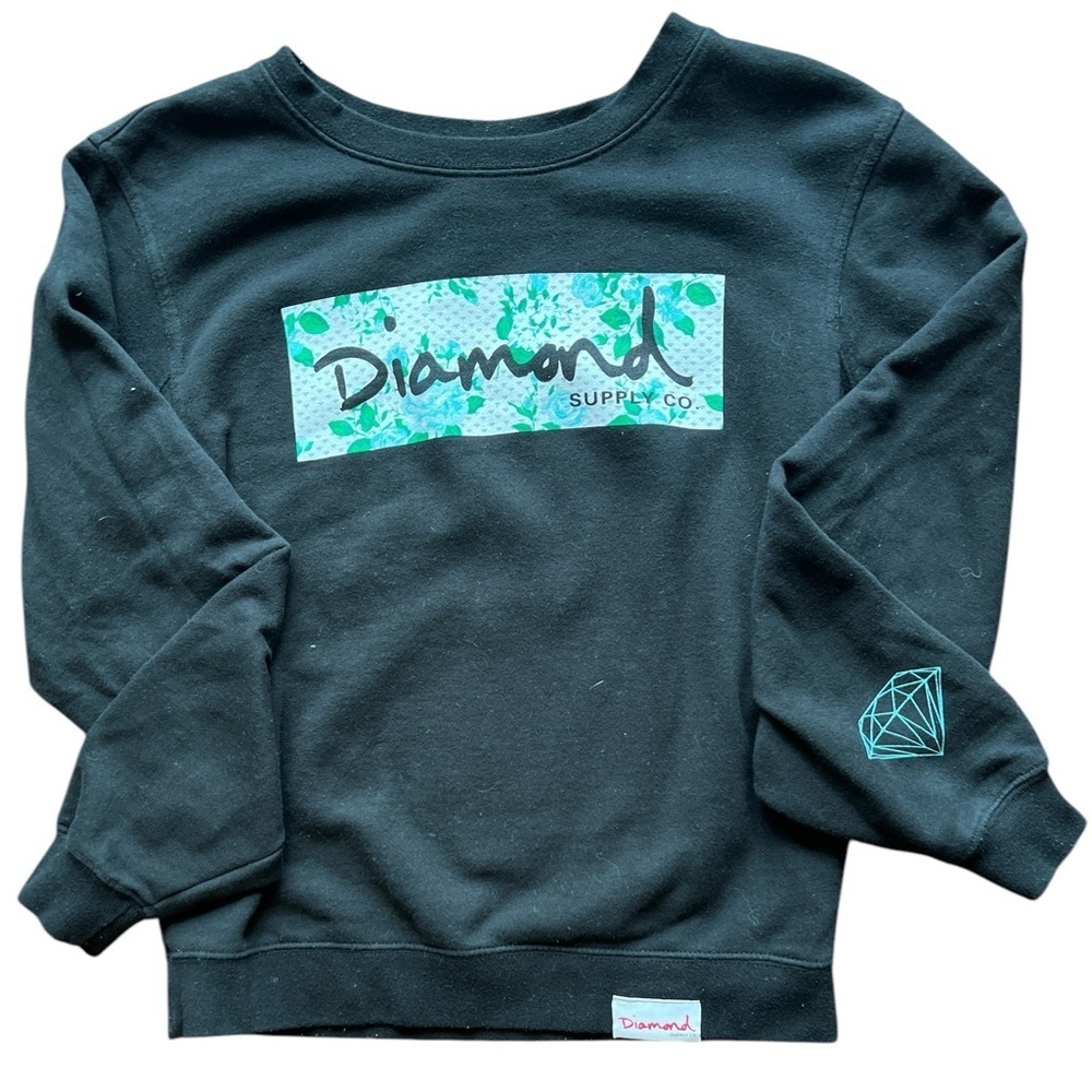Diamond Supply Co Crewneck Sweatshirt Men’s XS Black Logo Pullover Skate Street